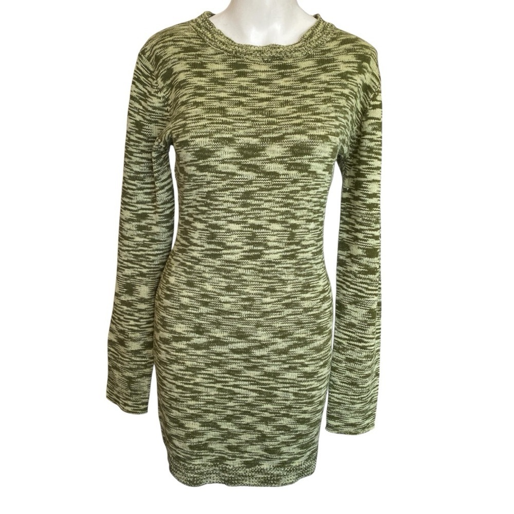 Isalis Olive Green Knit Heather Mini Dress Size L
